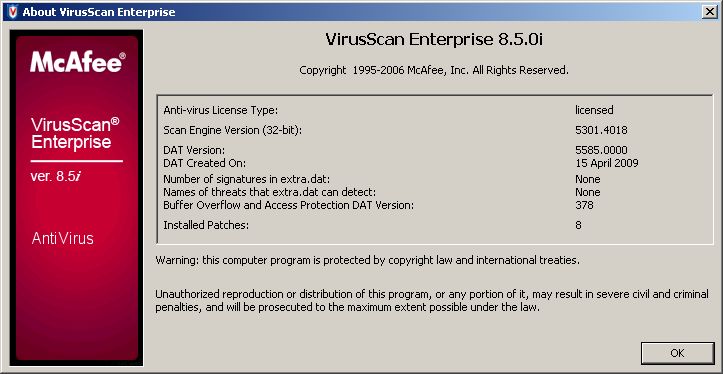 mcafee virusscan enterprise 8.8 command line full scan